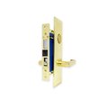 Premier Lock Brass Entry Mortise Right Hand Lock Set with 2.5 in. Backset and 2 SC1 Keys MR03